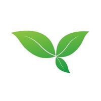 un joli logo de feuilles vertes, un motif frais naturel, des feuilles vertes sur bg blanc, un style d'icônes de nature verte. et objet vert géométrique. vecteur, illustration.