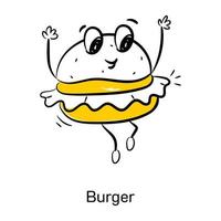 jetez un oeil à cette jolie icône de burger, vecteur de doodle