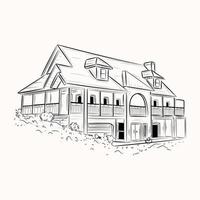 une illustration évolutive dessinée à la main de la maison vecteur