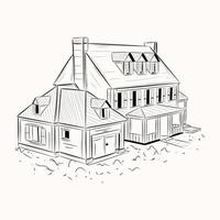 une illustration évolutive dessinée à la main de la maison vecteur