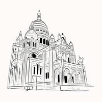 édifice religieux, illustration dessinée à la main de la cathédrale de berlin vecteur