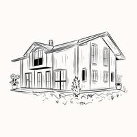 une illustration évolutive dessinée à la main de la maison vecteur