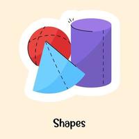 formes géométriques dans la conception d'autocollants plats, vecteur modifiable