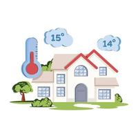 illustration de la température de la maison vecteur