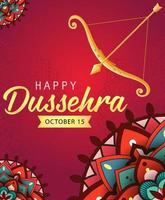 affiche du festival hindou happy dussehra vecteur