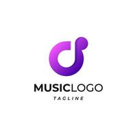 modèle de conception de logo coloré dégradé de musique. icône musicale.