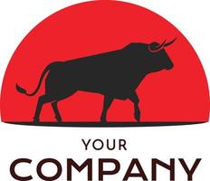 logo silhouette de taureau élégant pour diverses entreprises vecteur
