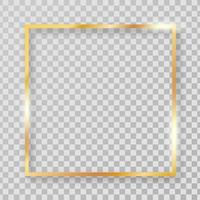 cadre clipart carré doré pour les décorations. bordure de rectangle réaliste doré de vecteur. vecteur