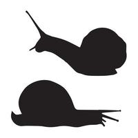 art de la silhouette d'escargot vecteur