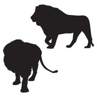 silhouette de lion vecteur