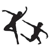 silhouette de danseur de ballet masculin vecteur