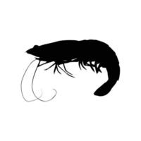 art de la silhouette de crevettes vecteur