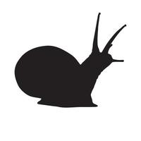 art de la silhouette d'escargot vecteur