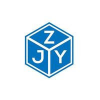 création de logo de lettre zjy sur fond blanc. concept de logo de lettre initiales créatives zjy. conception de lettre zjy. vecteur