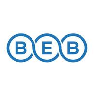 création de logo de lettre beb sur fond blanc. concept de logo de lettre initiales créatives beb. conception de lettre beb. vecteur