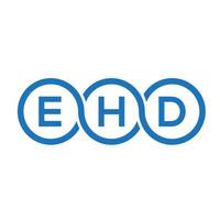 création de logo de lettre ehd sur fond noir.concept de logo de lettre initiales créatives ehd.conception de lettre vectorielle ehd. vecteur