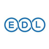 création de logo de lettre edl sur fond noir. concept de logo de lettre initiales créatives edl. création de lettre vectorielle edl. vecteur