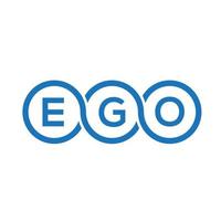 création de logo de lettre d'ego sur fond noir.concept de logo de lettre d'initiales créatives d'ego.conception de lettre vectorielle d'ego. vecteur