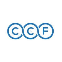 création de logo de lettre ccf sur fond blanc. concept de logo de lettre initiales créatives ccf. conception de lettre ccf. vecteur