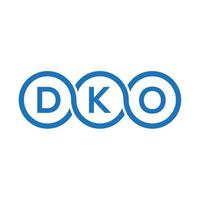 création de logo de lettre dko sur fond noir.concept de logo de lettre d'initiales créatives dko.conception de lettre vectorielle dko. vecteur