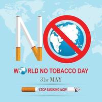 arrêter de fumer. journée mondiale sans tabac. illustration vectorielle eps 10. vecteur