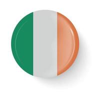 drapeau rond de l'irlande. bouton épingle. icône de broche broche, autocollant. vecteur