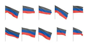 drapeaux république populaire de donetsk. ensemble de drapeaux nationaux réalistes république populaire de donetsk. vecteur