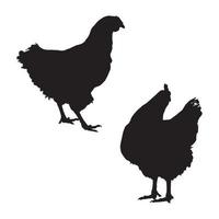 art de la silhouette de poulet vecteur