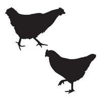 art de la silhouette de poulet vecteur