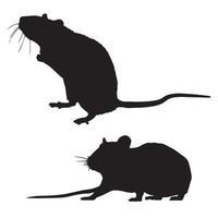 art de silhouette de rat vecteur