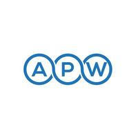 création de logo de lettre apw sur fond blanc. concept de logo de lettre initiales créatives apw. conception de lettre apw. vecteur