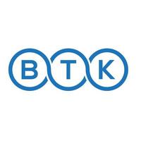 création de logo de lettre btk sur fond blanc. concept de logo de lettre initiales créatives btk. conception de lettre btk. vecteur
