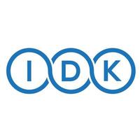 création de logo de lettre idk sur fond blanc. concept de logo de lettre initiales créatives idk. conception de lettre idk. vecteur