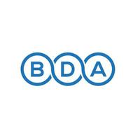 création de logo de lettre bda sur fond blanc. concept de logo de lettre initiales créatives bda. conception de lettre bda. vecteur