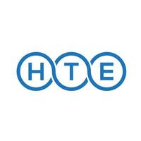 création de logo de lettre hte sur fond blanc. hte concept de logo de lettre initiales créatives. conception de la lettre hte. vecteur