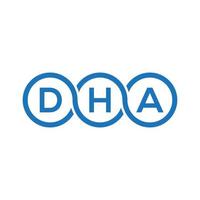 dha lettre logo design sur fond noir.dha initiales créatives lettre logo concept.dha vecteur lettre design.