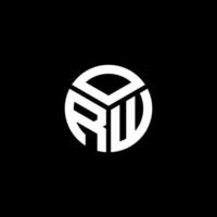 création de logo de lettre orw sur fond noir. orw concept de logo de lettre initiales créatives. orw conception de lettre. vecteur