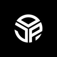 création de logo de lettre ojp sur fond noir. concept de logo de lettre initiales créatives ojp. conception de lettre ojp. vecteur