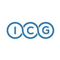 création de logo de lettre icg sur fond blanc. concept de logo de lettre initiales créatives icg. conception de lettre icg. vecteur