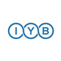 création de logo de lettre iyb sur fond blanc. concept de logo de lettre initiales créatives iyb. conception de lettre iyb. vecteur