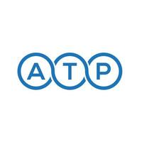 création de logo de lettre atp sur fond blanc. concept de logo de lettre initiales créatives atp. conception de lettre atp. vecteur