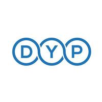 création de logo de lettre dyp sur fond noir.concept de logo de lettre initiales créatives dyp.conception de lettre vectorielle dyp. vecteur