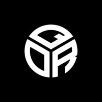 création de logo de lettre qor sur fond noir. concept de logo de lettre initiales créatives qor. conception de lettre qor. vecteur
