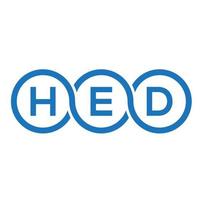 création de logo de lettre hed sur fond blanc. concept de logo de lettre initiales créatives hed. conception de lettre hed. vecteur