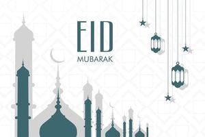 bannière d'illustration vectorielle eid mubarak et publication sur les réseaux sociaux vecteur