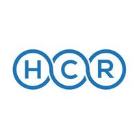 création de logo de lettre hcr sur fond blanc. concept de logo de lettre initiales créatives hcr. conception de lettre hcr. vecteur