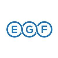 création de logo de lettre egf sur fond noir.concept de logo de lettre initiales créatives egf.conception de lettre vectorielle egf. vecteur