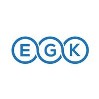 création de logo de lettre egk sur fond noir.concept de logo de lettre initiales créatives egk.conception de lettre vectorielle egk. vecteur