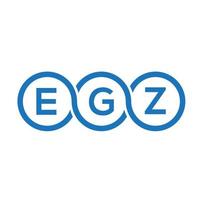 création de logo de lettre egz sur fond noir.concept de logo de lettre initiales créatives egz.conception de lettre vectorielle egz. vecteur