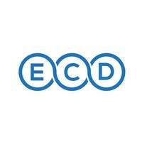 création de logo de lettre ecd sur fond noir.concept de logo de lettre initiales créatives ecd.conception de lettre vectorielle ecd. vecteur